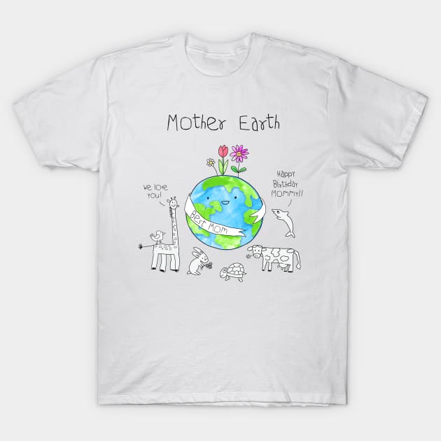 Watercolor Earth Day T-Shirt by SuperrSunday